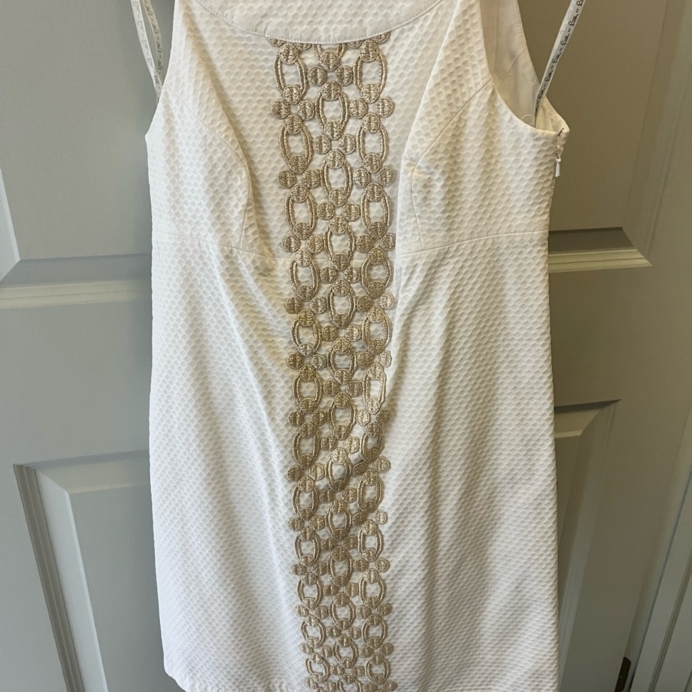 Lily Pulitzer white and gold dress